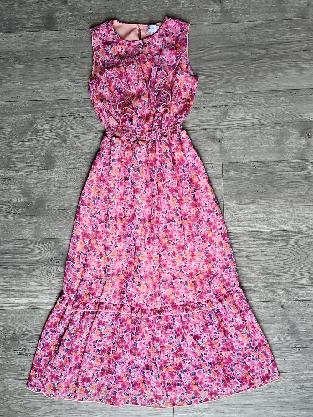 Emerald Sundae Girls Floral Maxi Dress Size 7 - Pink